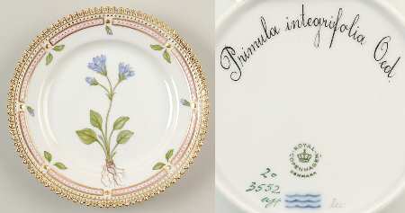 Flora Danica (1961 To Current) Bread & Butter Plate-Primula integrifolia Oed.