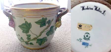 Flora Danica (1961 To Current) Large Round Wine Cooler/Cachepot-Hedera Helix L.