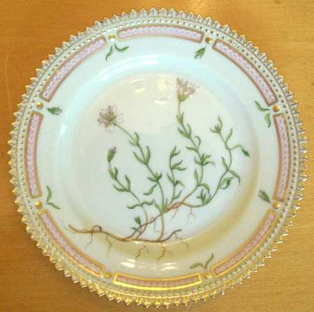 Flora Danica (1961 To Current) Bread & Butter Plate-Stellaria humifusa Rottb