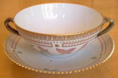 Flora Danica (1961 To Current) Flat Cream Soup & Saucer-Isnardia palustris L