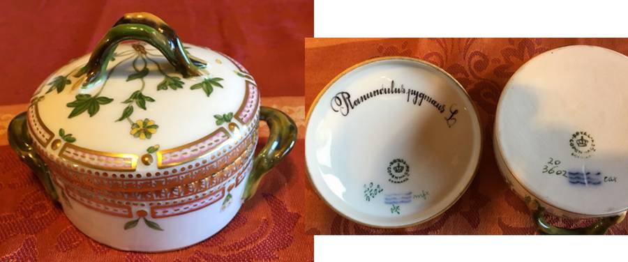 Flora Danica (1961 To Current) Small Sugar Bowl & Lid-Ranunculus pygmaus L.