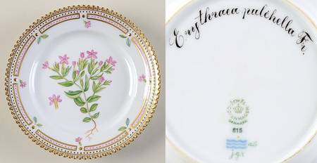 Flora Danica (1961 To Current) Bread & Butter Plate-Erythraea pulchella Fr