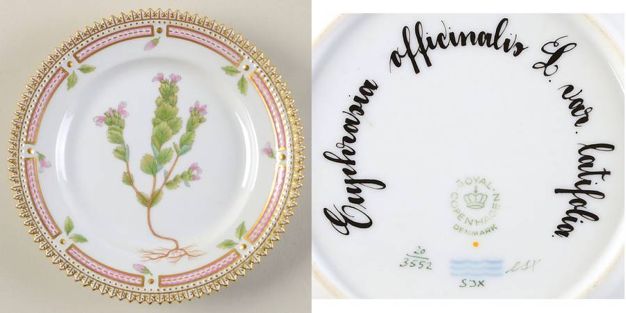 Flora Danica (1961 To Current) Bread & Butter Plate-Euphrasia officinalis L var l