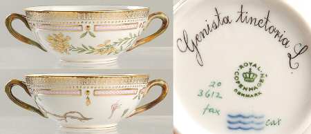 Flora Danica (1961 To Current) Flat Cream Soup Bowl-Genista tinctoria L