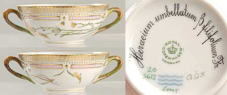 Flora Danica (1961 To Current) Flat Cream Soup Bowl-Hieracium umbellatum B filifo