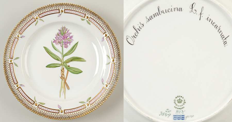 Flora Danica (1961 To Current) Dinner Plate-Orchis sambucina L f incarnata