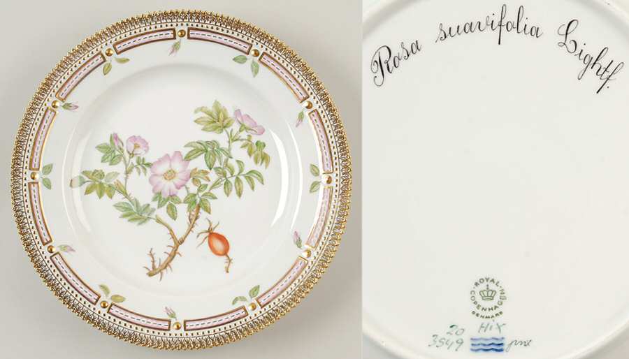 Flora Danica (1961 To Current) Dinner Plate-Rosa suavifolia Lighttf.