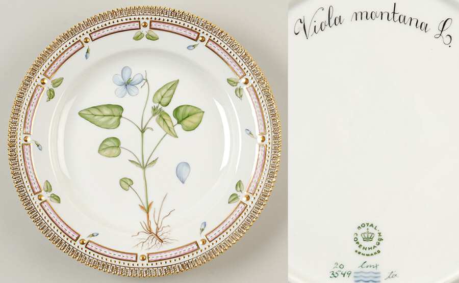 Flora Danica (1961 To Current) Dinner Plate-Viola montana L
