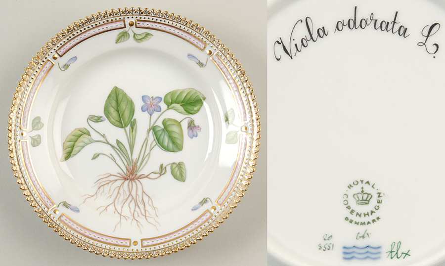 Flora Danica (1961 To Current) Dessert/Pie Plate-Viola odorata L.