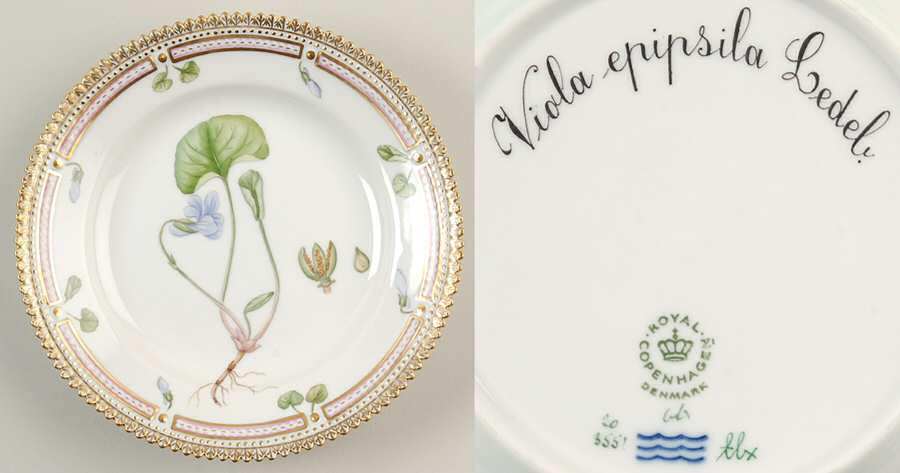 Flora Danica (1961 To Current) Dessert/Pie Plate-Viola epipsila Ledeb.