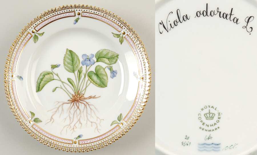 Flora Danica (1961 To Current) Dessert/Pie Plate-Viola odorata L.