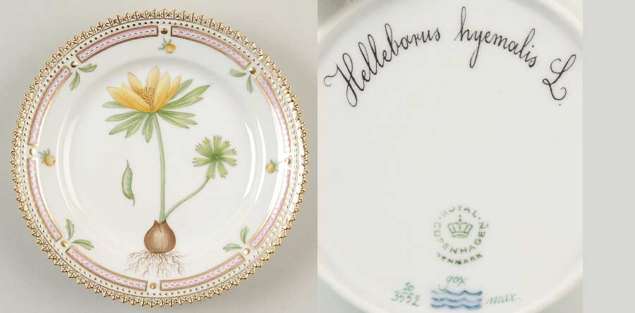 Flora Danica (1961 To Current) Bread & Butter Plate-Hellebarus hyemalis L.