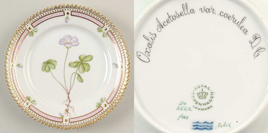 Flora Danica (1961 To Current) Bread & Butter Plate-Oscalis Acetosella var caerul