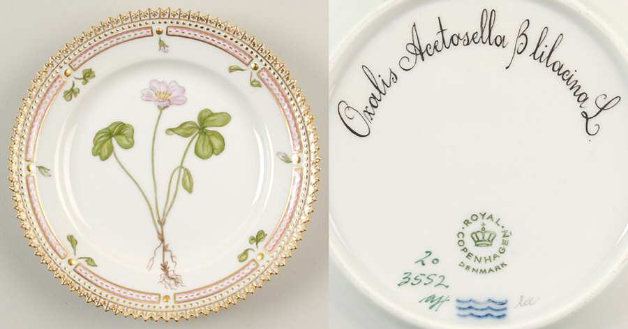 Flora Danica (1961 To Current) Bread & Butter Plate-Oxalis Acetosella Blilacina L