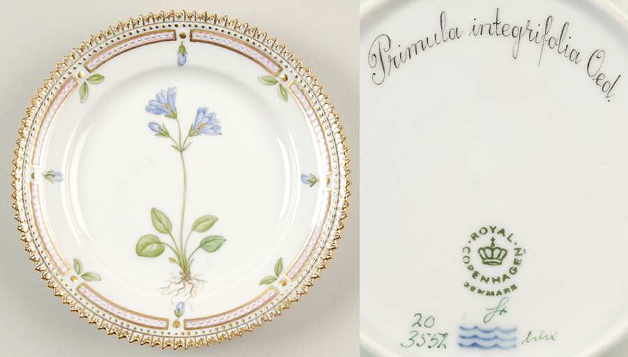 Flora Danica (1961 To Current) Bread & Butter Plate-Primula integrifolia Oed.