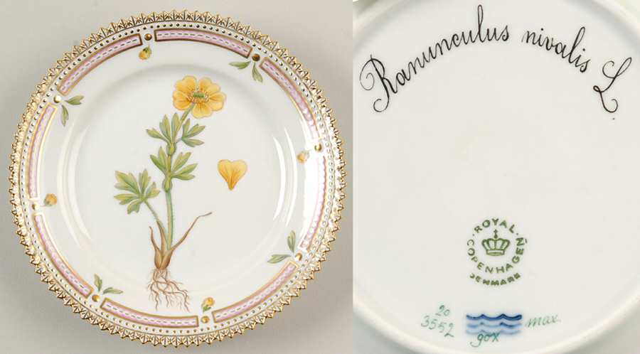 Flora Danica (1961 To Current) Bread & Butter Plate-Ranunculus nivalis L.