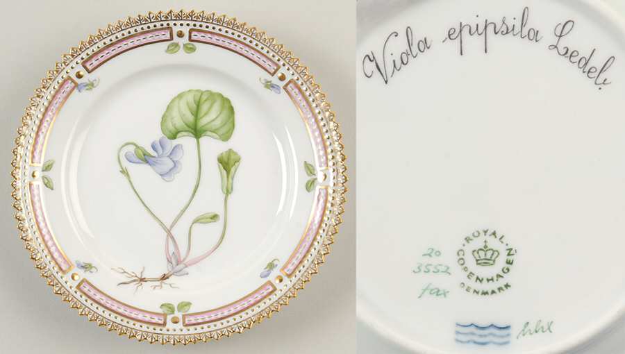 Flora Danica (1961 To Current) Bread & Butter Plate-Viola epipsila Ledel.