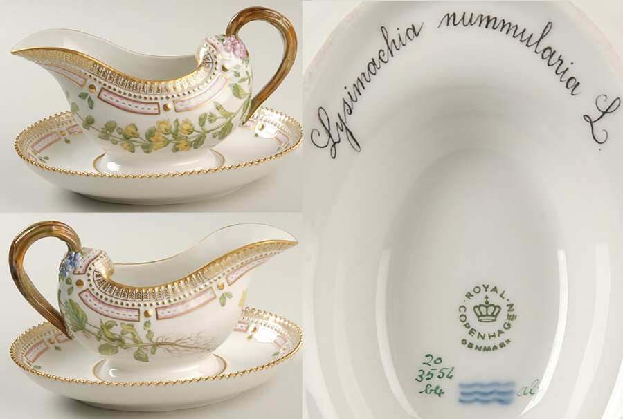 Flora Danica (1961 To Current) Sauce Boat & Fixed Stand-Lysimachia nummularia L.