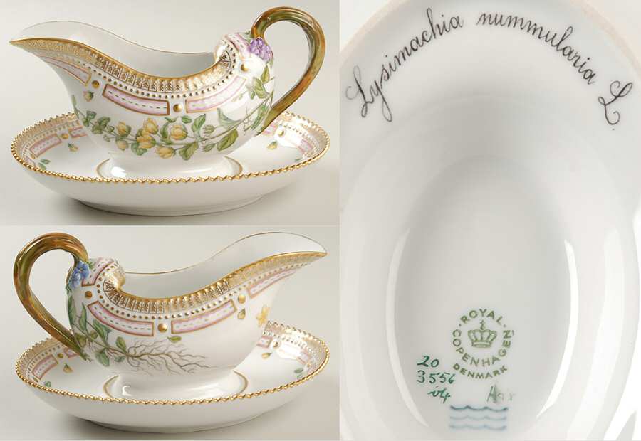 Flora Danica (1961 To Current) Sauce Boat & Fixed Stand-Lysimachia nummularia L.