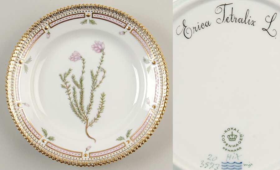 Flora Danica (1961 To Current) Salad Plate-Erica Tetralix L.