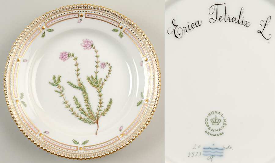 Flora Danica (1961 To Current) Salad Plate-Erica Tetralix L.