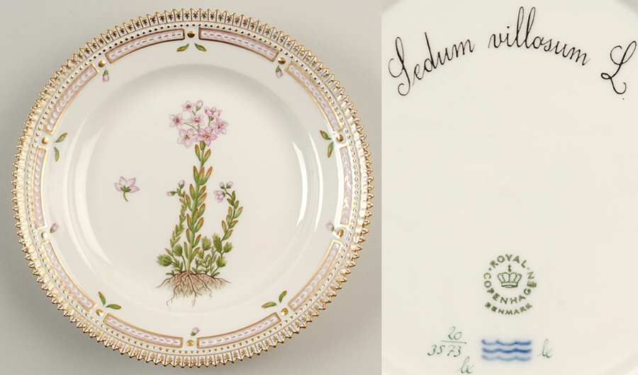 Flora Danica (1961 To Current) Salad Plate-Sedum villosum L.