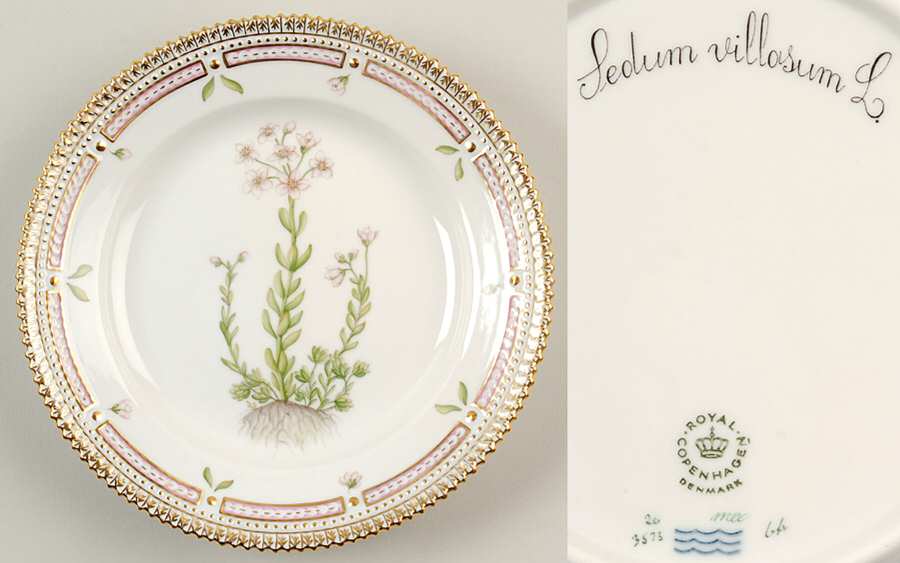 Flora Danica (1961 To Current) Salad Plate-Sedum villosum L.