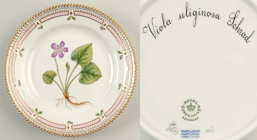 Flora Danica (1961 To Current) Salad Plate-Viola uliginosa Schrad