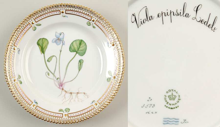 Flora Danica (1961 To Current) Salad Plate-Viola epipsila Ledeb