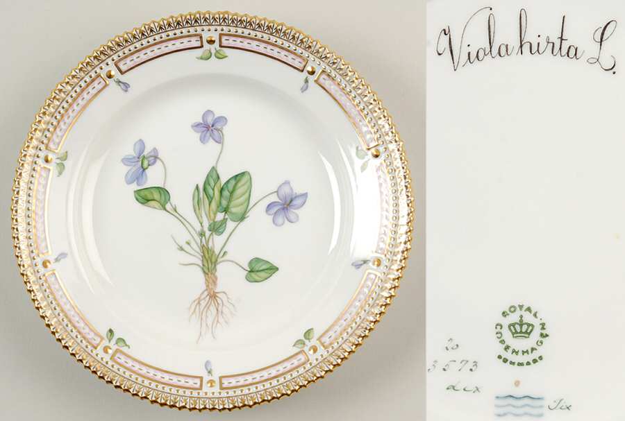 Flora Danica (1961 To Current) Salad Plate-Viola hirta L
