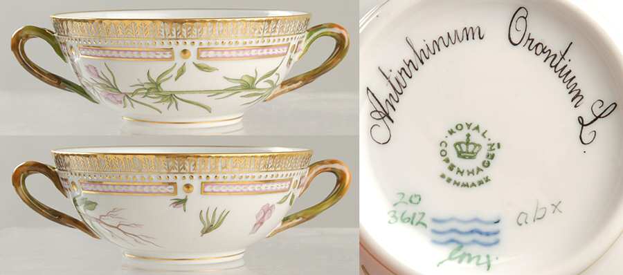 Flora Danica (1961 To Current) Flat Cream Soup Bowl-Antirrhinum Orontium L