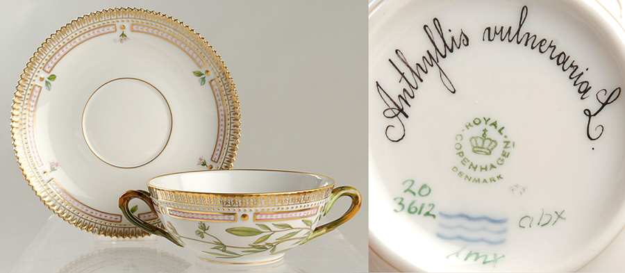 Flora Danica (1961 To Current) Flat Cream Soup & Saucer-Anthyllis vulneraria L