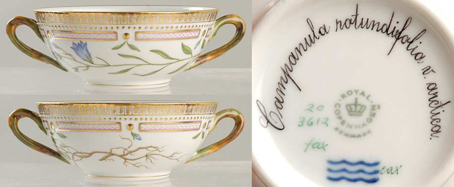 Flora Danica (1961 To Current) Flat Cream Soup Bowl-Campanula rotundifolia v arct