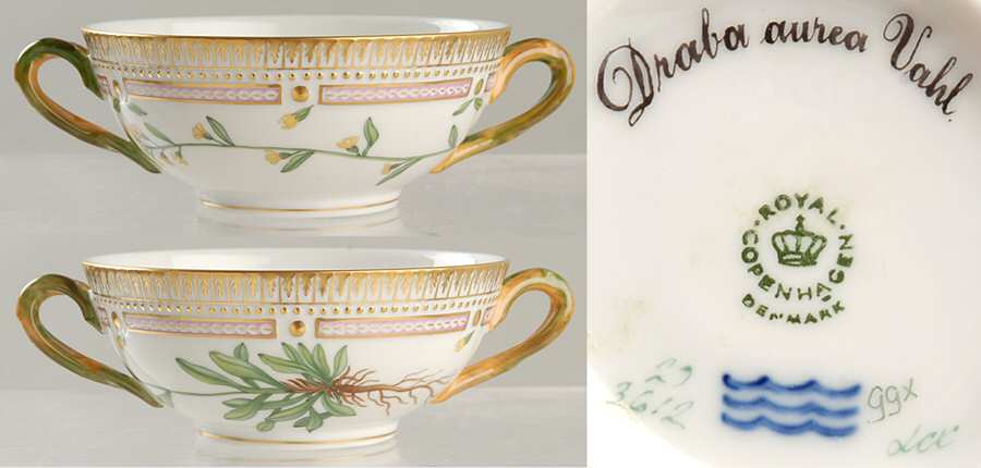 Flora Danica (1961 To Current) Flat Cream Soup Bowl-Draba aurea Vahl
