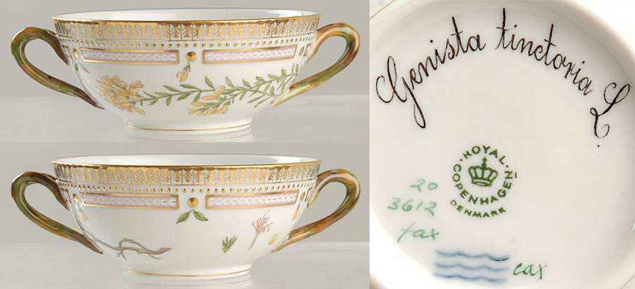 Flora Danica (1961 To Current) Flat Cream Soup Bowl-Genista tinctoria L