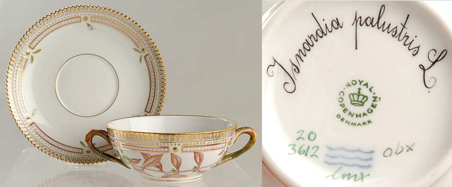 Flora Danica (1961 To Current) Flat Cream Soup & Saucer-Isnardia palustris L