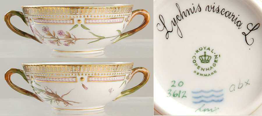Flora Danica (1961 To Current) Flat Cream Soup Bowl-Lychnis viscaria L