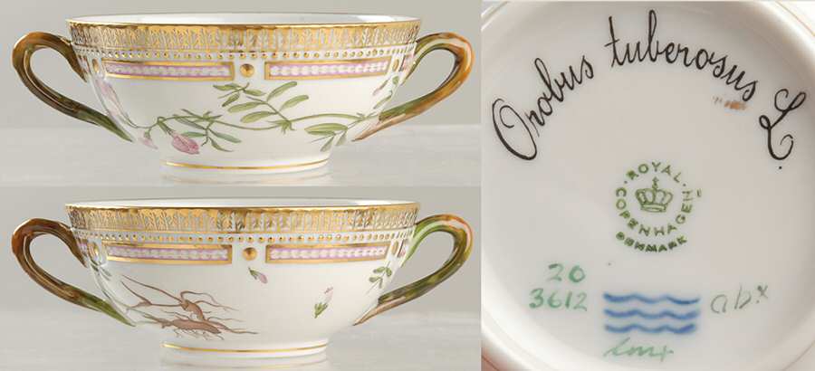 Flora Danica (1961 To Current) Flat Cream Soup Bowl-Orobus tuberosus L