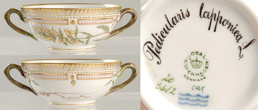 Flora Danica (1961 To Current) Flat Cream Soup Bowl-Pedicularis lapponica L