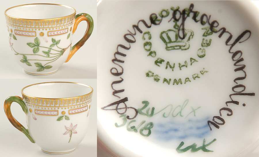 Flora Danica (1961 To Current) Flat Demitasse Cup-Anemone groenlandica