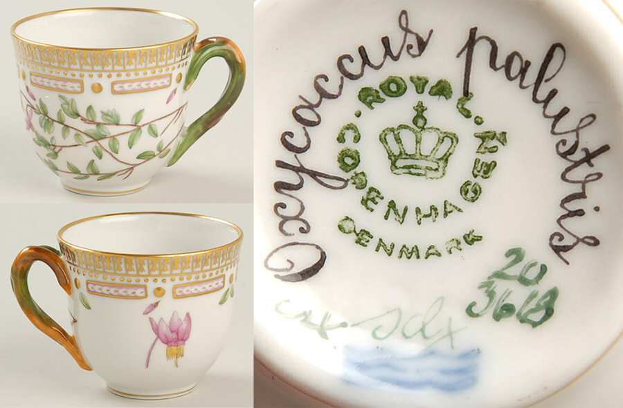 Flora Danica (1961 To Current) Flat Demitasse Cup-Oxycoccus palustris