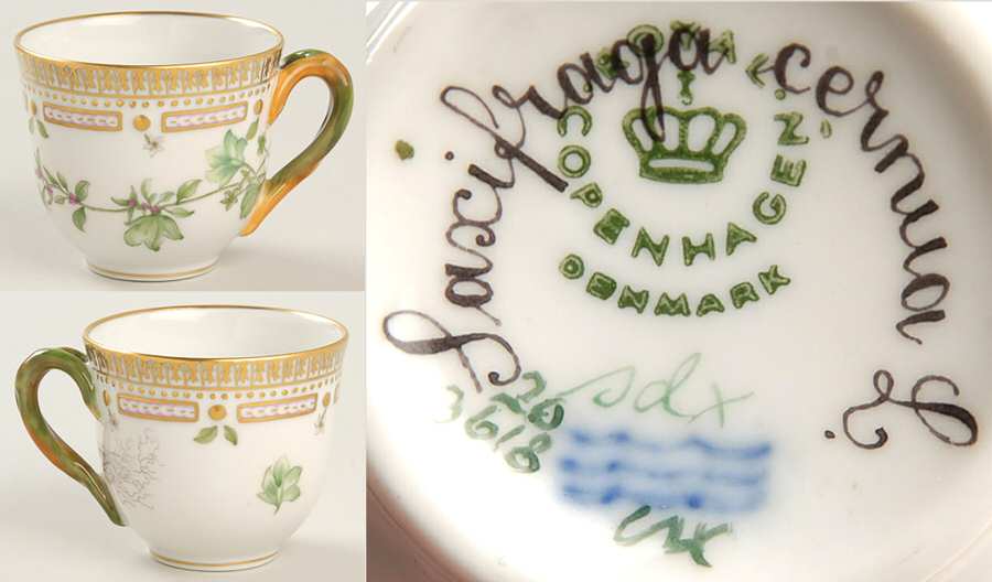 Flora Danica (1961 To Current) Flat Demitasse Cup-Sascifraga cernua L.