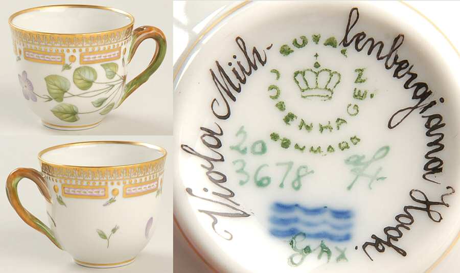 Flora Danica (1961 To Current) Flat Demitasse Cup-Viola Muhlenbergiana Hook