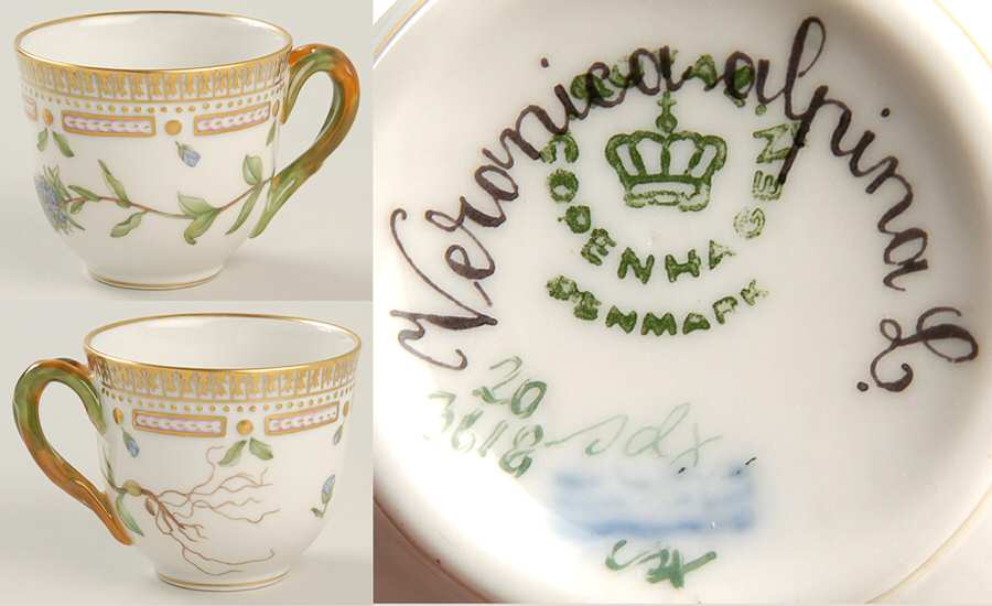 Flora Danica (1961 To Current) Flat Demitasse Cup-Veronica alpina L