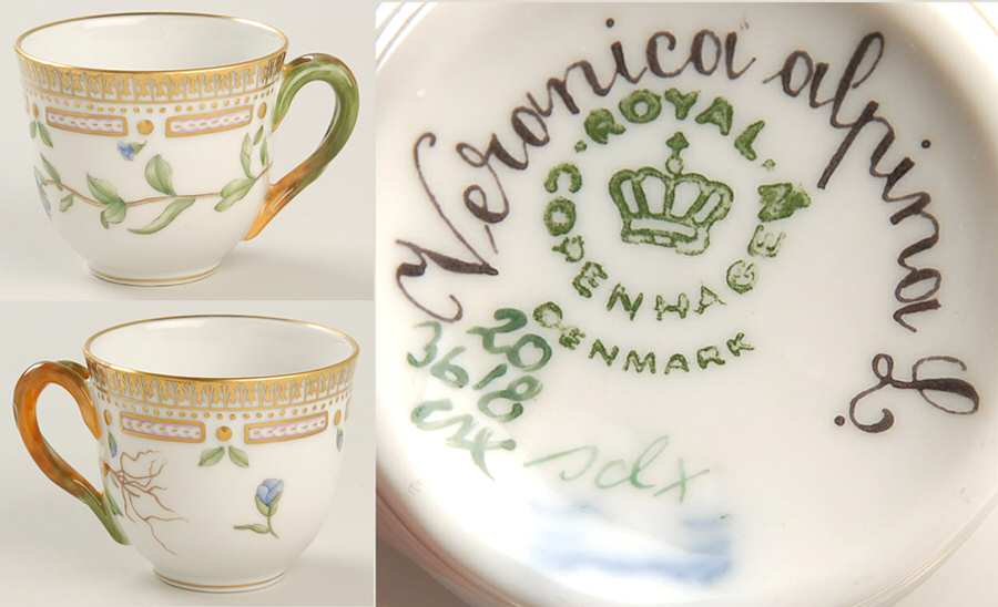 Flora Danica (1961 To Current) Flat Demitasse Cup-Veronica alpina L