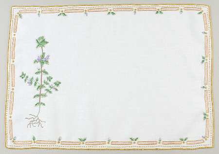 Flora Danica (1961 To Current) 18" Embroidered Linen Placemat