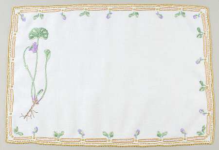 Flora Danica (1961 To Current) 18" Embroidered Linen Placemat