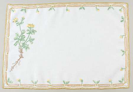 Flora Danica (1961 To Current) 18" Embroidered Linen Placemat