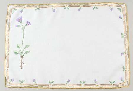 Flora Danica (1961 To Current) 18" Embroidered Linen Placemat