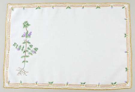 Flora Danica (1961 To Current) 18" Embroidered Linen Placemat